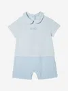 Fendi Baby Boys Logo Romper In Blue