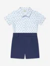 Fendi Baby Boys Logo Romper In Blue