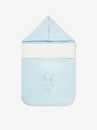 Fendi Baby Boys Padded Cotton Nest In Blue