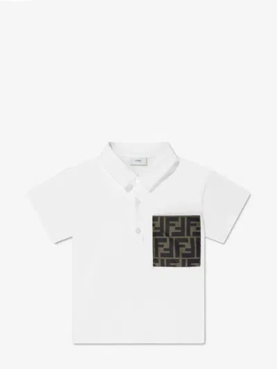 Fendi Baby Boys Polo Shirt In White