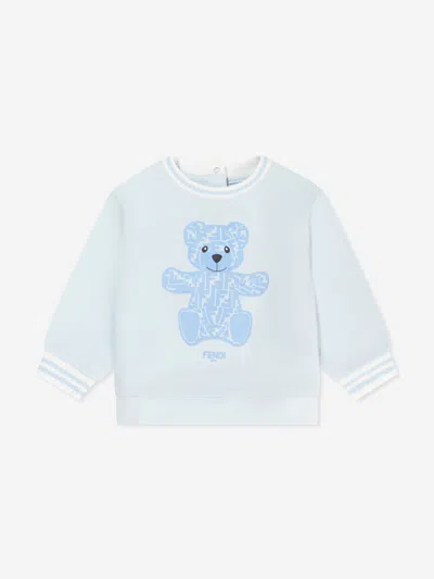 Fendi Baby Boys Teddy Bear Sweatshirt In Blue