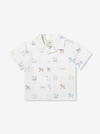 Fendi Kids'  Baby Boys Toy Horse Shirt In White