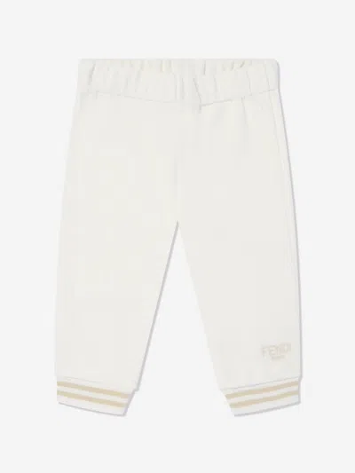 Fendi Kids' Baby Chenille Logo Joggers In White