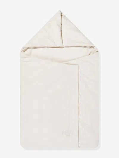 Fendi Kids' Baby Cotton Jacquard Nest In Grey