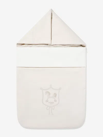 Fendi Kids'  Baby Cotton Padded Nest In White