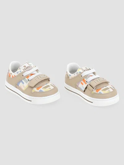 Fendi Baby's Ff Leather Sneakers In Multi