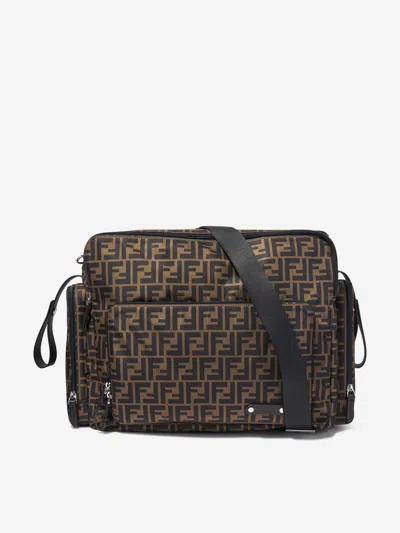 Fendi Baby Ff Logo Changing Bag In Brown