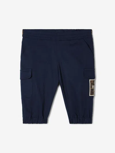 Fendi Baby Gabardine Trousers In Blue