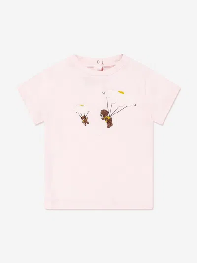 Fendi Baby Girls Bear T-shirt In Pink