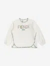 Fendi Baby Girls Bloom Logo Sweatshirt In White