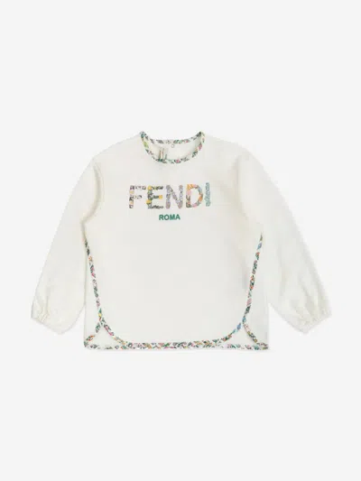 Fendi Kids'  Baby Girls Bloom Logo Sweatshirt In White