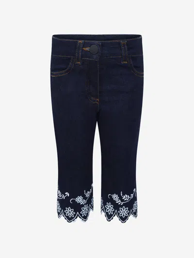 Fendi Kids'  Baby Girls Denim Embroidered Jeans 12 Months Blue By Childsplay Clothing