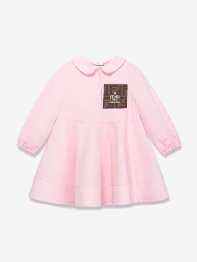 Fendi Baby Girls Ff Logo Shirt Dress In Pink
