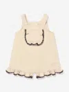 Fendi Baby Girls Frilly Playsuit In Beige