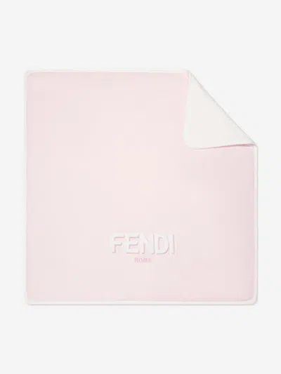 Fendi Baby Girls Logo Blanket In Pink