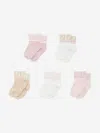 Fendi Baby Girls Logo Socks Set (5 Pairs) In Multicoloured