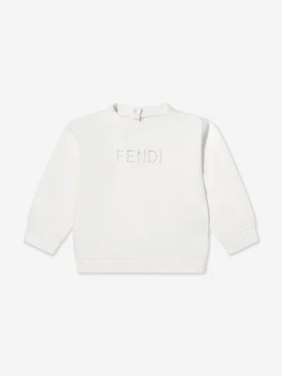 Fendi Kids'  Baby Girls Logo Sweatshirt In White