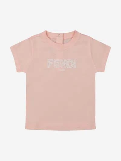 Fendi Baby Girls Logo T-shirt In Multi