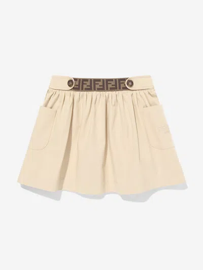 Fendi Kids'  Baby Girls Stretch Gabardine Skirt In Beige