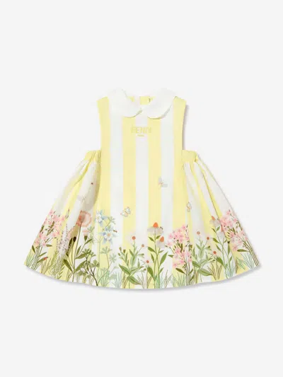 Fendi Kids' Baby Girls Striped Floral Dress