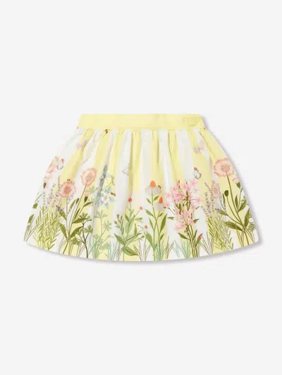Fendi Baby Girls Striped Floral Skirt In Yellow