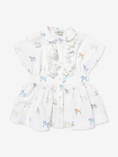 Fendi Baby Girls Toy Horse Shirt Dress In White
