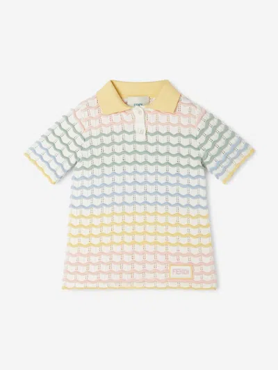 Fendi Baby Girls Wave Knit Polo Dress In Multi