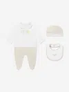 Fendi Babygrow Set With Logo In Beige