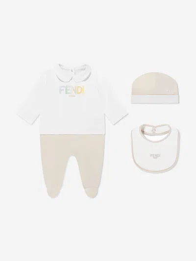 FENDI FENDI BABY LOGO BABYGROW SET