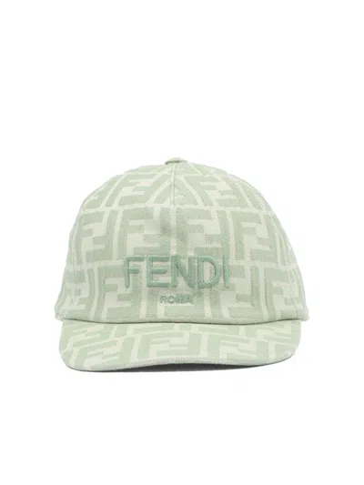 Fendi Baby Logo Baseball Cap In Green