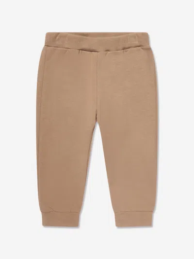 Fendi Baby Logo Patch Joggers In Brown