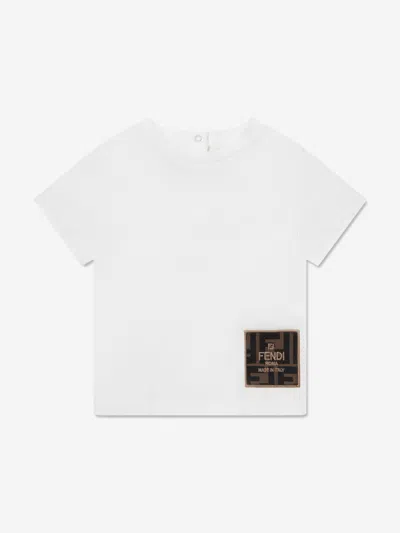 Fendi Baby Logo Patch T-shirt In White