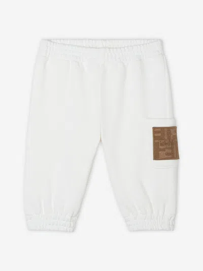 Fendi Kids'  Baby Logo Pocket Joggers In White