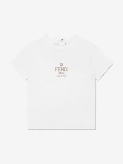 Fendi Baby Logo Print T-shirt In White