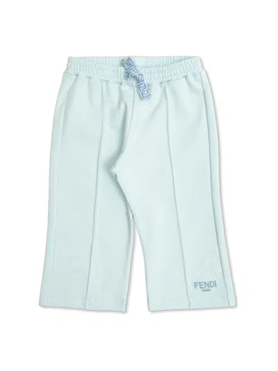 Fendi Baby Logo Shorts Cotton Elastane Mini Style In Blue