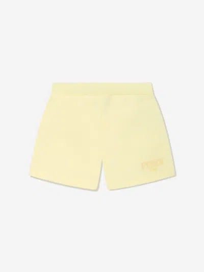 Fendi Baby Logo Shorts In Yellow