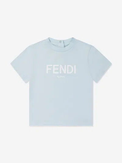 Fendi Baby Logo T-shirt In Blue