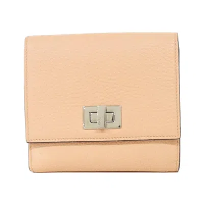 Pre-owned Fendi Baby Pink Leather Wallet (bi-fold) ()