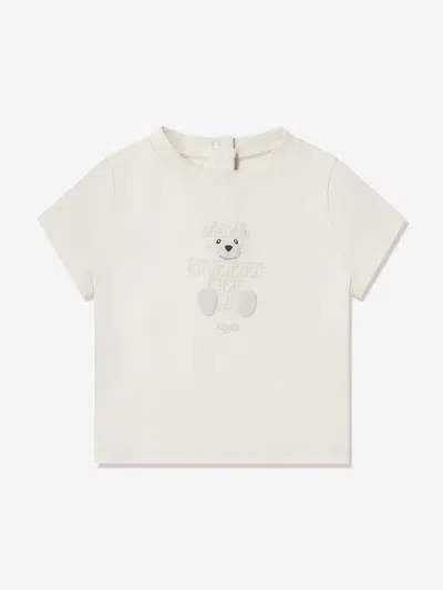 Fendi Kids' Baby Teddy Bear T-shirt In White