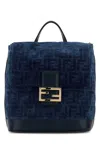 Fendi Backpack  Denim Flock Ff