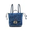 Fendi Women Backpack Denim Flock Ffbackpack Denim Flock Ff In Multi