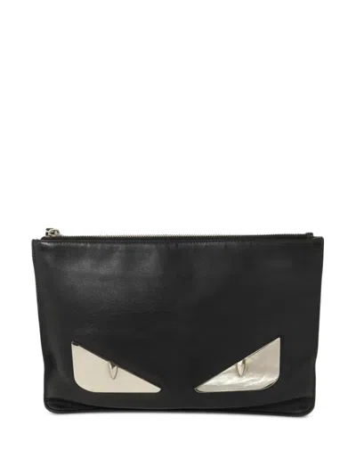 Pre-owned Fendi Bag Bugs Clutch Bag In Black