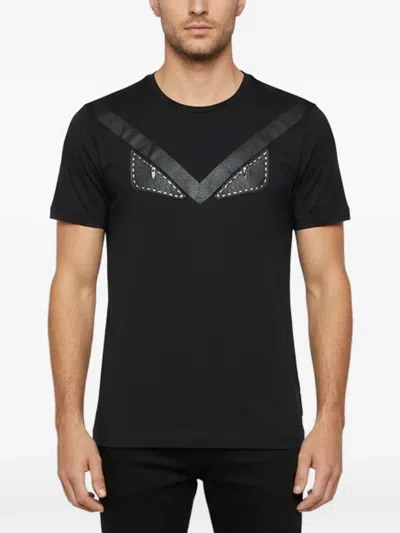 Pre-owned Fendi Bag Bugs Cotton T-shirt In Black