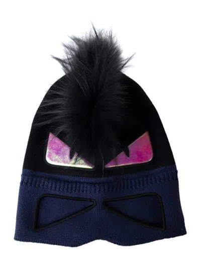 Pre-owned Fendi Bag Bugs Monster Eyes Beanie In Black