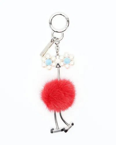 Fendi Bag Charm Key Ring In Metallic