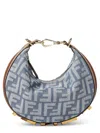 Fendi Graphy Minibag In Jacquard Ff Denim Effect Blue Women In Multi