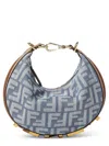 Fendi Graphy Minibag In Jacquard Ff Denim Effect Blue Women In Multi