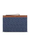 Fendi Ff Jacquard Denim Clutch