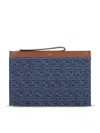 Fendi Ff Jacquard Denim Clutch