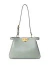 Fendi Green Peekaboo Shoulder Bag In Gray